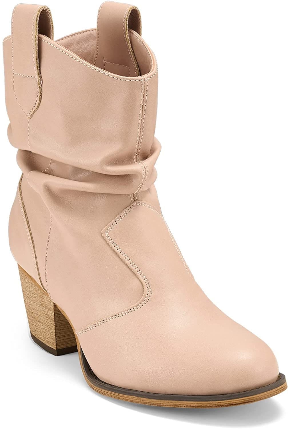 Botas vaqueras Hisea, botas vaqueras para mujer con tiras para levantar, botines de moda vaquera para mujer