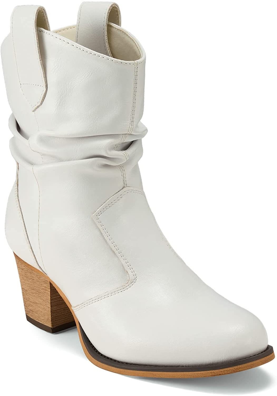 Botas vaqueras Hisea, botas vaqueras para mujer con tiras para levantar, botines de moda vaquera para mujer