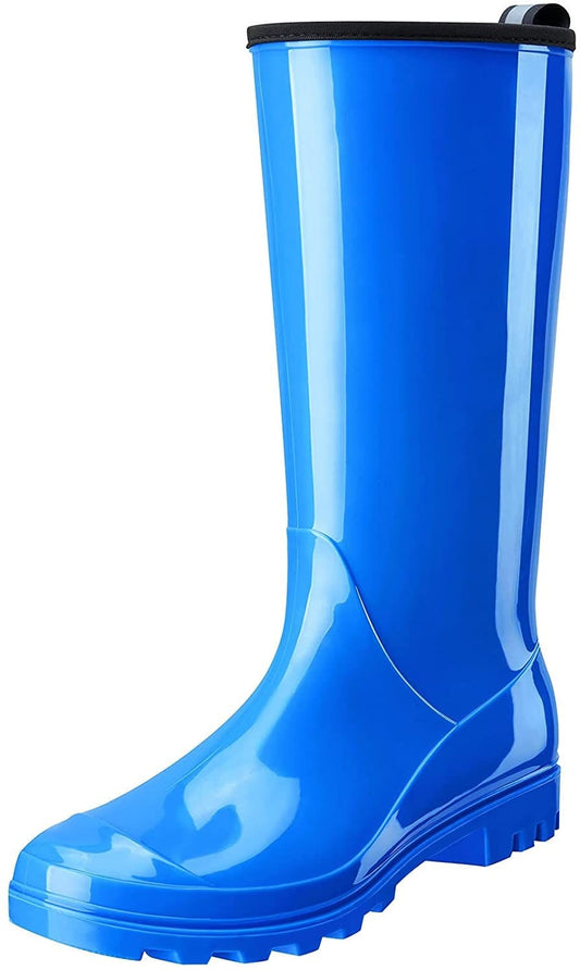 Botas de lluvia para mujer Hisea, botas de jardín impermeables, botas de agua hasta la rodilla para mujer, suela exterior antideslizante cómoda