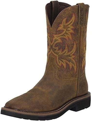 Justin original work boots men's stampede pull on square toe work boot