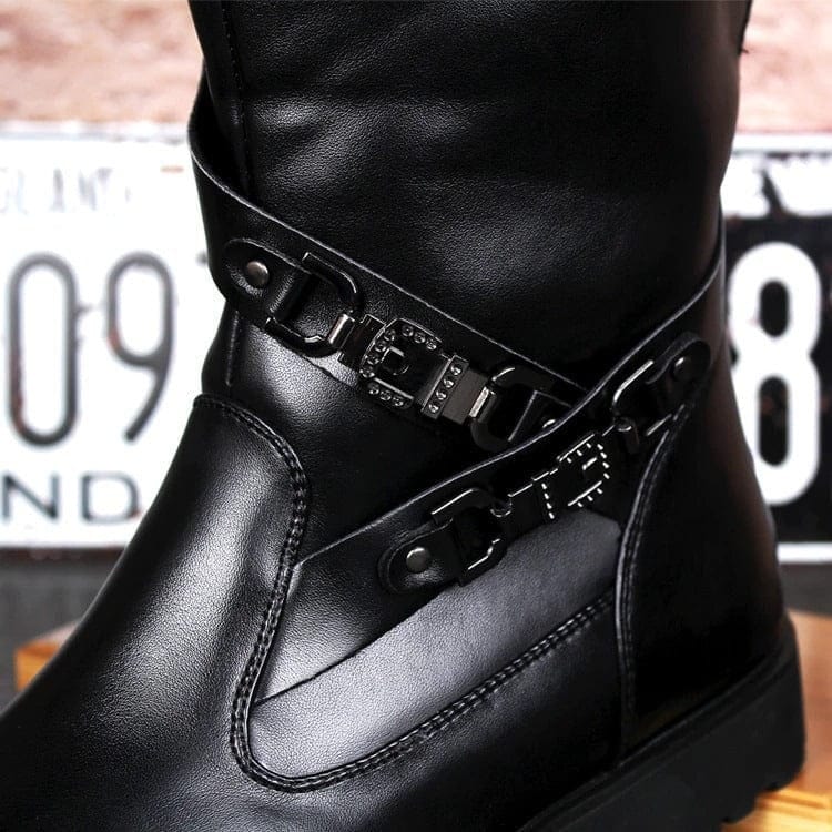 Leather cowboy boots for men