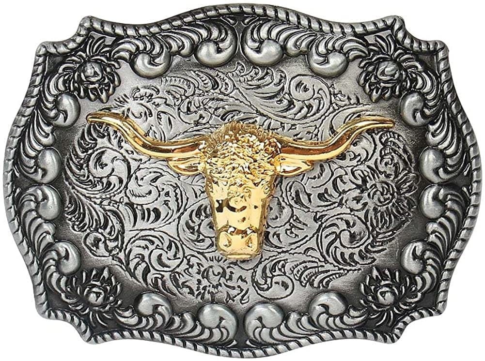 Long Horn Bull Western Belt Buckle