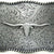 Masop longhorn cattle bull head texas belt buckle for men cowboy accessory, Black, One Size