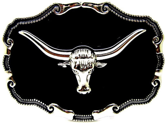 Masop longhorn cattle bull head texas belt buckle for men cowboy accessory