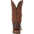 Dark brown cowboy boots with western swirl embroidery on back shaft