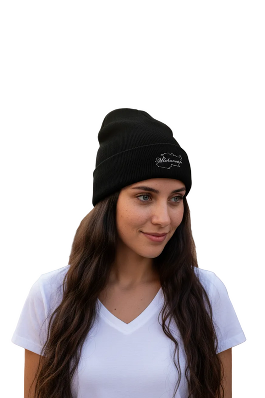 Michoacan Embroidered Beanie Hats, One Size, Black