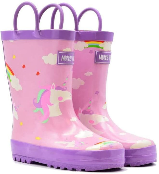 Botas de lluvia de goma para niños Mucky Wear, botas para niñas