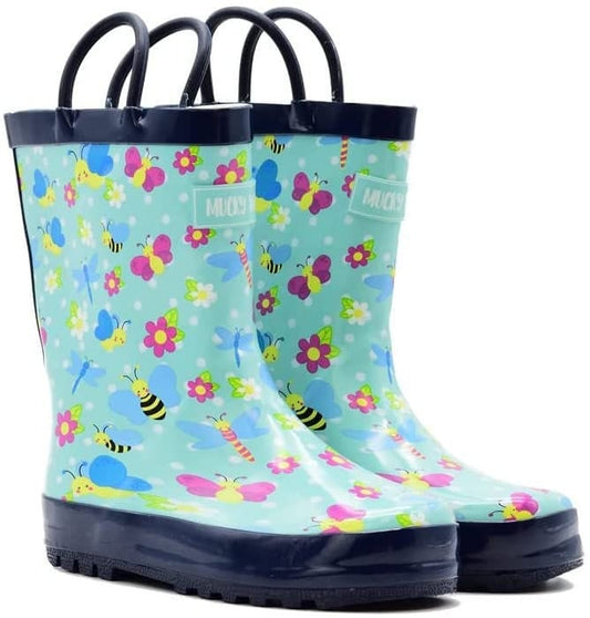 Mucky Wear Children's Rubber Rain Boots for Girls, Pink, One Size
