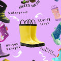 Botas de lluvia de goma para niños Mucky Wear, botas para niñas