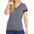 Camiseta de algodón elástico supersuave a rayas con cuello en V Easy Comfort para mujer de Nautica