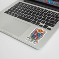 Official Coat of Arms of Campeche sticker applied next to the trackpad of a MacBook Pro.