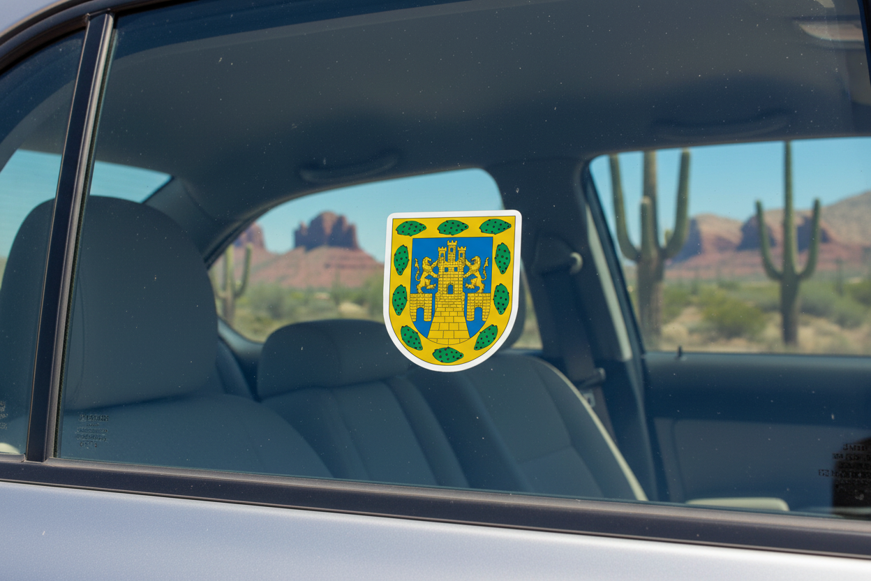 Pegatinas troqueladas sin burbujas del Escudo Oficial de la Ciudad de México