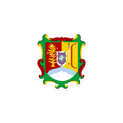 A sticker with the official coat of arms of Nayarit, featuring a shield with various symbols and a small depiction of a building.