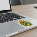 Official Coat of arms of Veracruz applied next to the trackpad of a Macbook Pro.