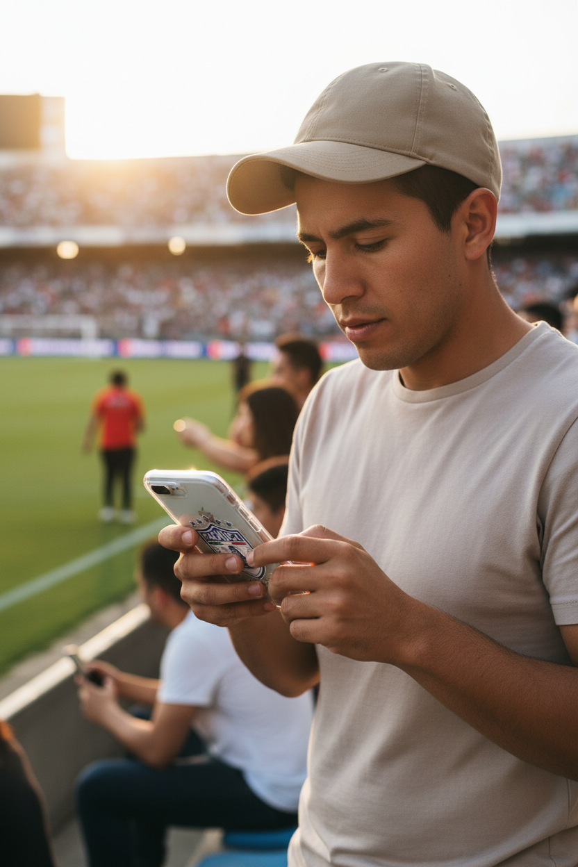 A clear iPhone case with the Pachuca football club emblem printed in the center, featuring a white and blue color scheme with stars.