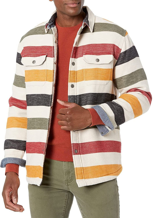 Pendleton Men's Stripe Cotton Sherpa Lined Shirt Jacket