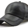 Gorra de béisbol sencilla, gorra de béisbol clásica de PU estructurada ajustable para hombre, gorra de invierno para padre mayor