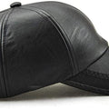 Gorra de béisbol sencilla, gorra de béisbol clásica de PU estructurada ajustable para hombre, gorra de invierno para padre mayor