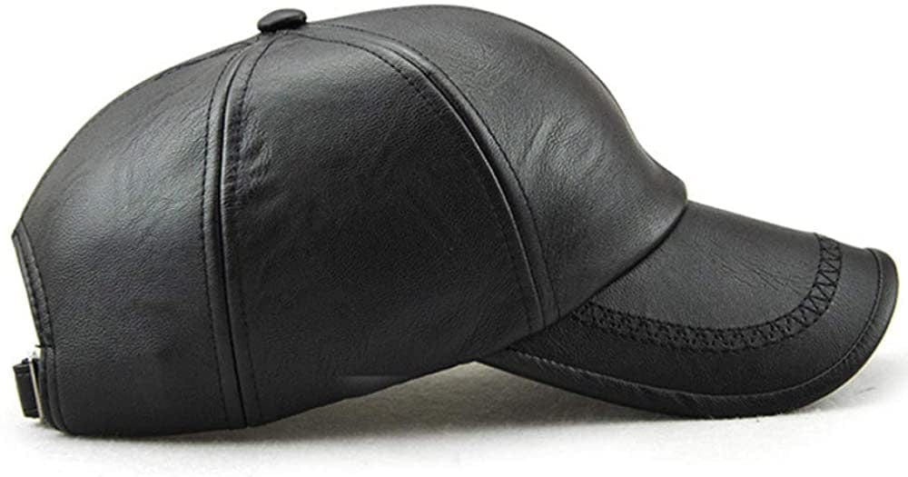 Gorra de béisbol sencilla, gorra de béisbol clásica de PU estructurada ajustable para hombre, gorra de invierno para padre mayor