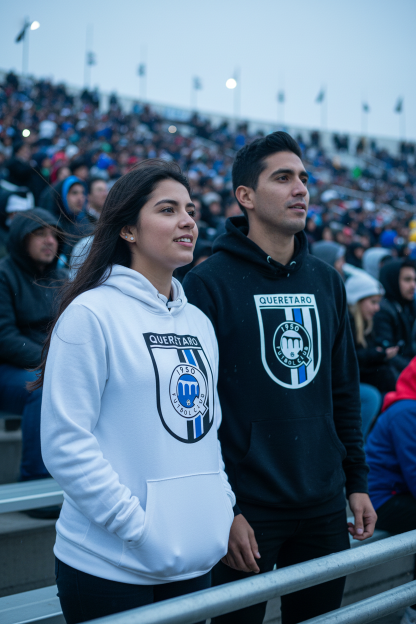 White hoodie with Queretaro F.C.