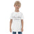 White youth knitted T-shirt with 'San Luis Potosi' map graphic on front