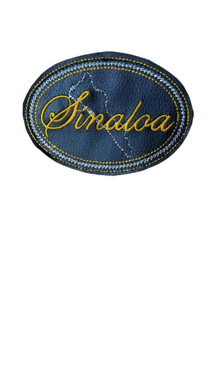 Sinaloa Embroidered Patch - 4" x 3" - Snake Skin Design - Hook and Loop Fastener Backing