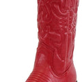 Soda women cowgirl cowboy western stitched boots pointy toe knee high reno s (red new, 7.5)