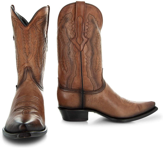 Soto boots mens burnished snip toe cowboy boots h50030