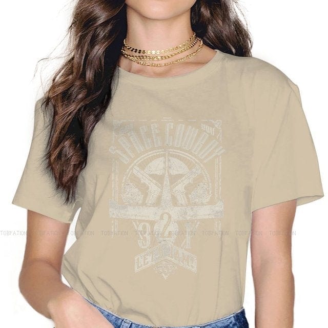 Vintage Space Western T-Shirts for Women – Cowboy Bebop Anime-Inspired Casual Blouses in Harajuku Style