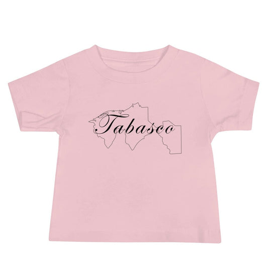 Baby rose short-sleeve T-shirt with Tabasco logo graphic