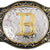 Western Belt Buckle with Gold Letters A-Z, A, One Size