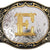 Western Belt Buckle with Gold Letters A-Z, A, One Size