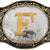 Western Belt Buckle with Gold Letters A-Z, A, One Size