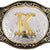 Western Belt Buckle with Gold Letters A-Z, A, One Size