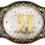 Western Belt Buckle with Gold Letters A-Z, A, One Size