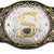 Western Belt Buckle with Gold Letters A-Z, A, One Size