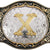 Western Belt Buckle with Gold Letters A-Z, A, One Size