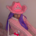 Western Cowboy Caps Pink Tiara Cowgirl Hat Costume Party Hat Feather Fedora Caps, Pink, One Size