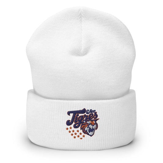 White beanie with 'Tigres de Quintana Roo' text and logo on the front.