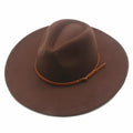 Unisex Wide Brim Felt Fedora Hat Made from 100% Wool, 55 58CM, Light Brown