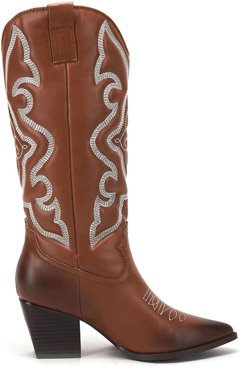 Botas vaqueras retro medievales occidentales con punta bordada para mujer de vetaste