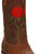 Bota vaquera estilo western con bordado floral de cuero para mujer
