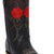 Bota vaquera estilo western con bordado floral de cuero para mujer
