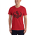 Red unisex jersey T-shirt with crew neck and “Guerreros” chest graphic