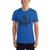 Royal blue unisex jersey T-shirt with crew neck and “Guerreros” chest graphic