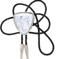 KDG Triangle Nature Agate Shape Bolo Tie Western Cowboy Celtic Black Stone Necktie For Men