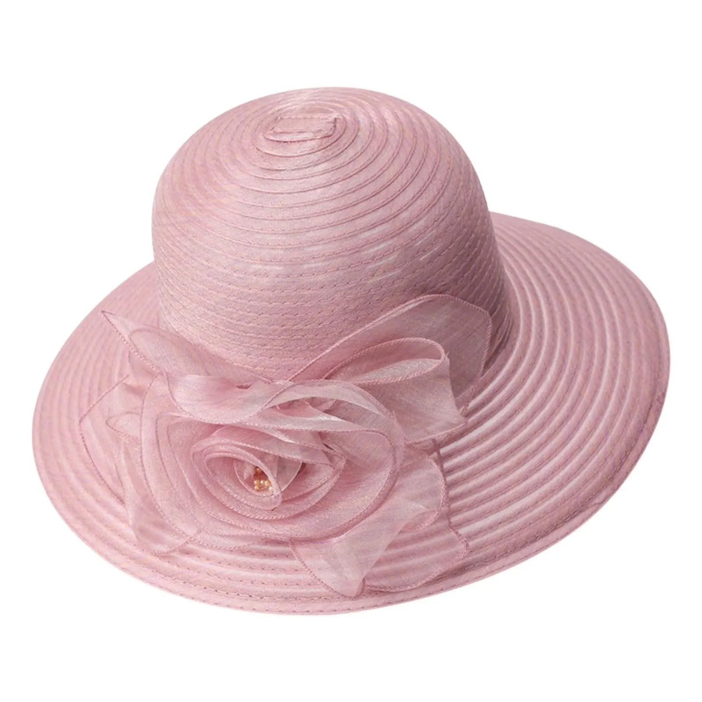 Organza Derby Hats for Women – Floral Fascinator, Tea Party Outfit Hat
