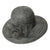 Gray organza derby hat with side bow and rolled flower fascinator