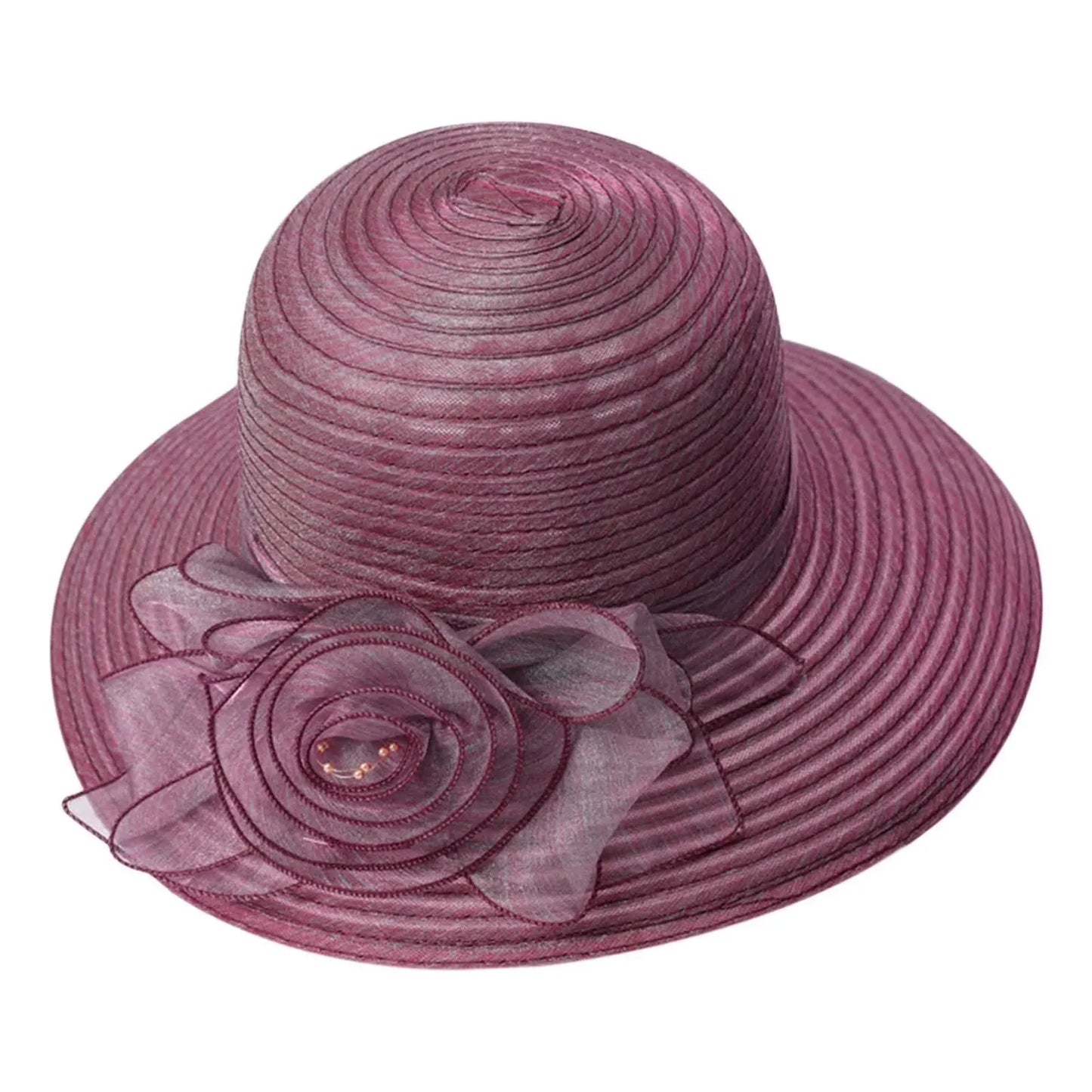 Organza Derby Hats for Women – Floral Fascinator, Tea Party Outfit Hat