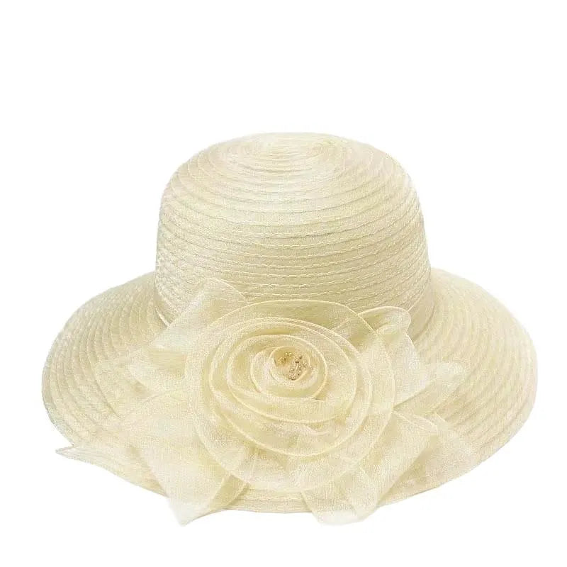 Organza Derby Hats for Women – Floral Fascinator, Tea Party Outfit Hat